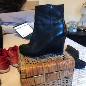 Women's Prada Black Wedge Boots